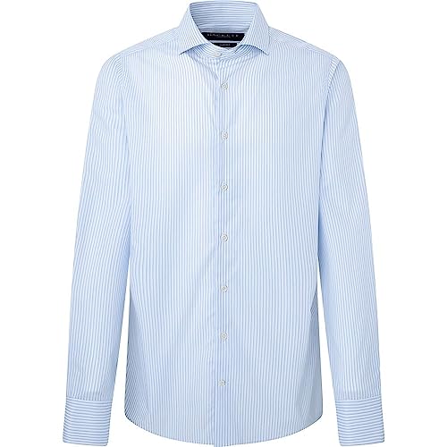 Hackett London Dwukolorowa koszula męska w cienkie paski, Biały (biały/niebieski), 42