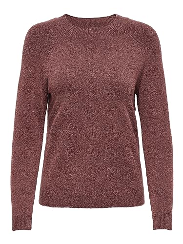 ONLY Damski sweter z dzianiny jednokolorowy, Mineral Red, M