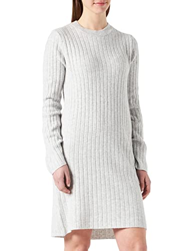 PIECES Damska sukienka PCHALENA LS O-Neck Knit PB BC, Light Grey Melange, M