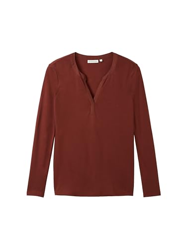 TOM TAILOR Damska koszulka z długim rękawem, 30337 - Raisin, 3XL