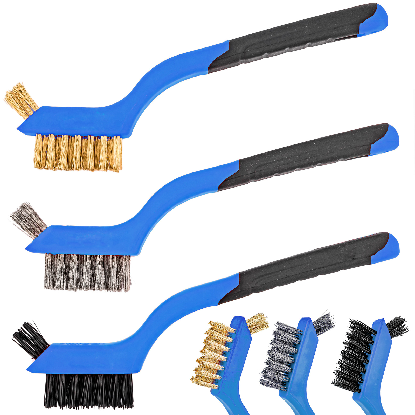 ZESTAW SZCZOTKI DRUCIANE DWUSTONNE PRECYZYJNE KOMPLET DO METALU 3 SZTUKI FALON-TECH