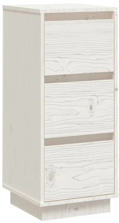 Biała wąska drewniana komoda z 3 szufladami - Lors 3X