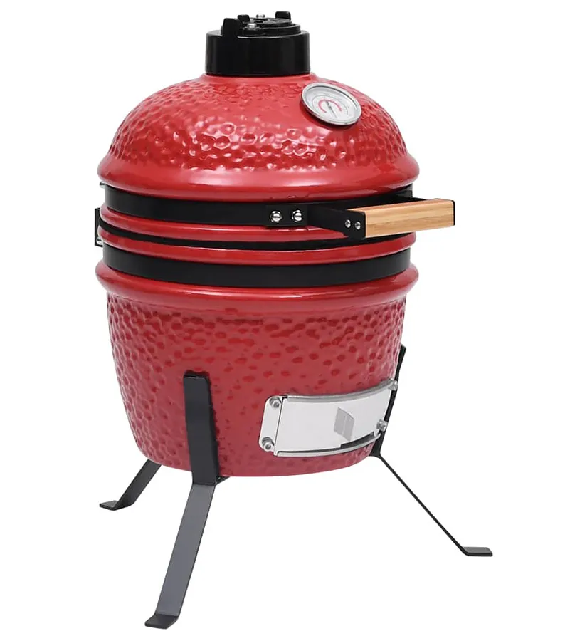 Czerwony ceramiczny grill z pokrywą D0-G13