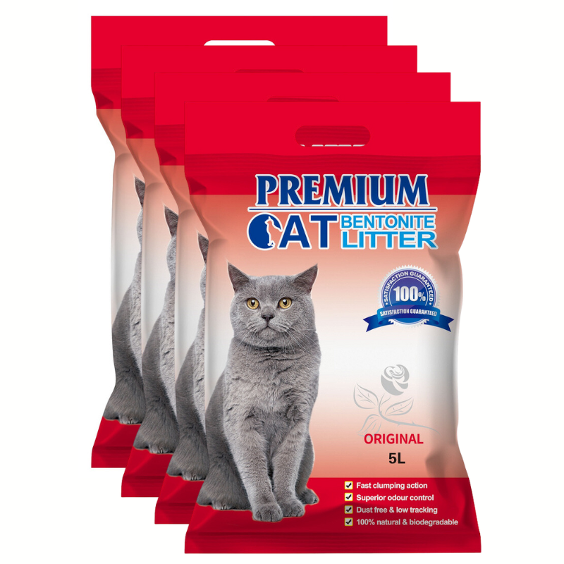 Premium Cat Żwirek Bentonitowy Zbrylający - Naturalny dla kota 4x5L