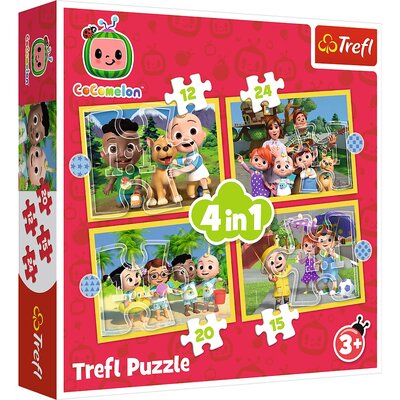 Trefl Pap, Puzzle 4W1 Cocomelon Poznaj Bohaterów  34647