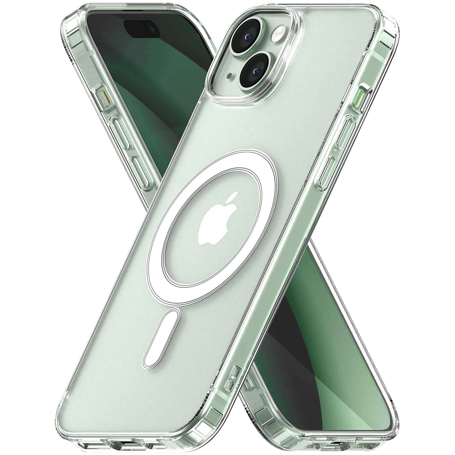 Etui do iPhone 15 MagSafe obudowa Hybrid Case Cover Shock Clear Alogy Przezroczyste + Szkło