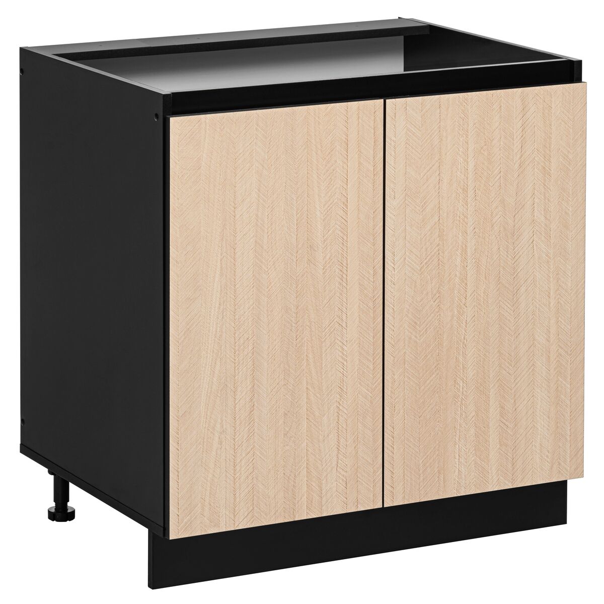 Szafka kuchenne stojąca Roma 80 cm kolor jodełka/czarny