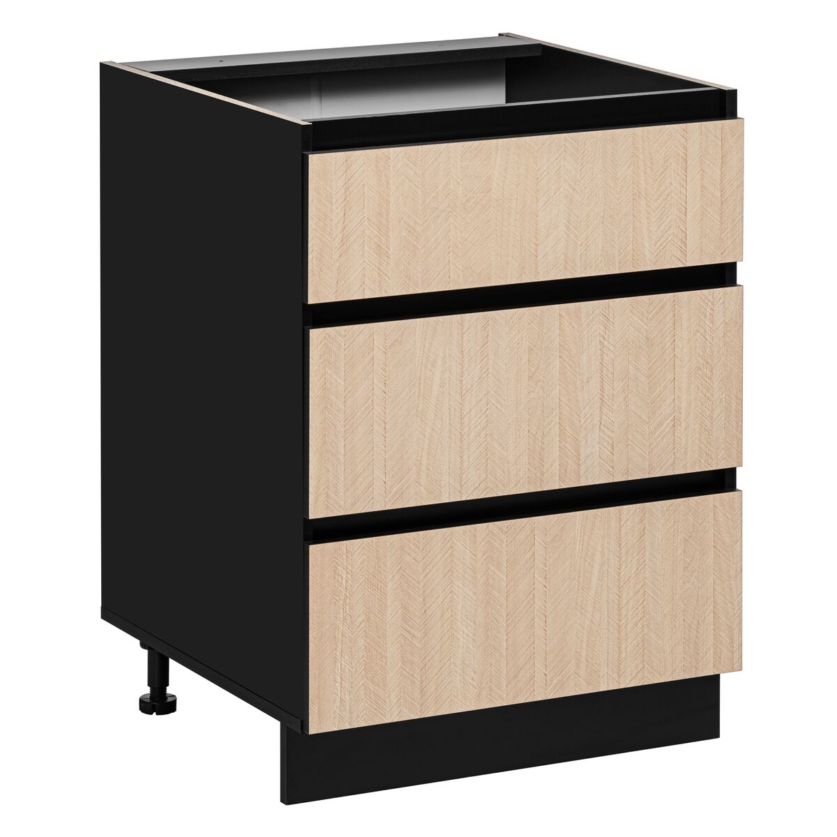 Szafka kuchenne stojąca Roma 60 cm kolor jodełka/czarny