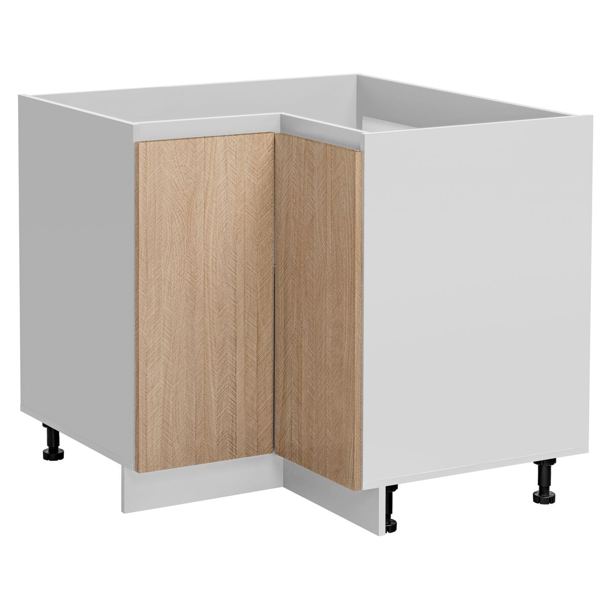 Szafka kuchenne stojąca narożna Roma kolor jodełka/biały