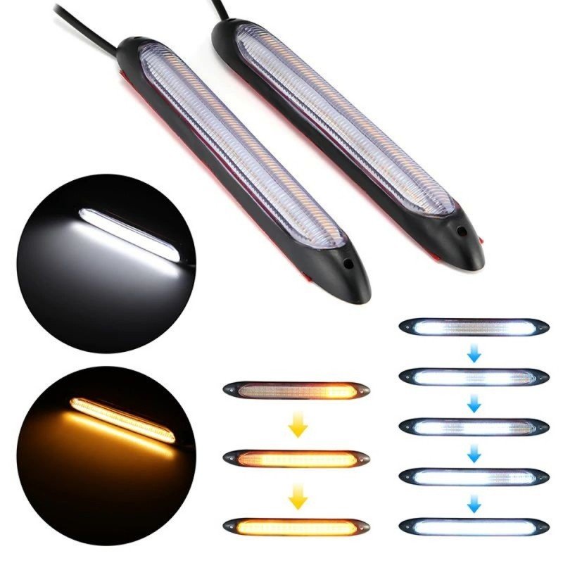 Elastyczne Światła Drl Flex 23Cm Led Dzienne + Dynamiczne Kierunki + Wow Motoledy