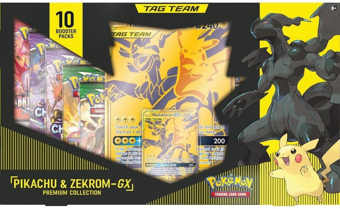 Karty kolekcjonerskie pokemon tcg: tag team pikachu & zekrom gx premium collection