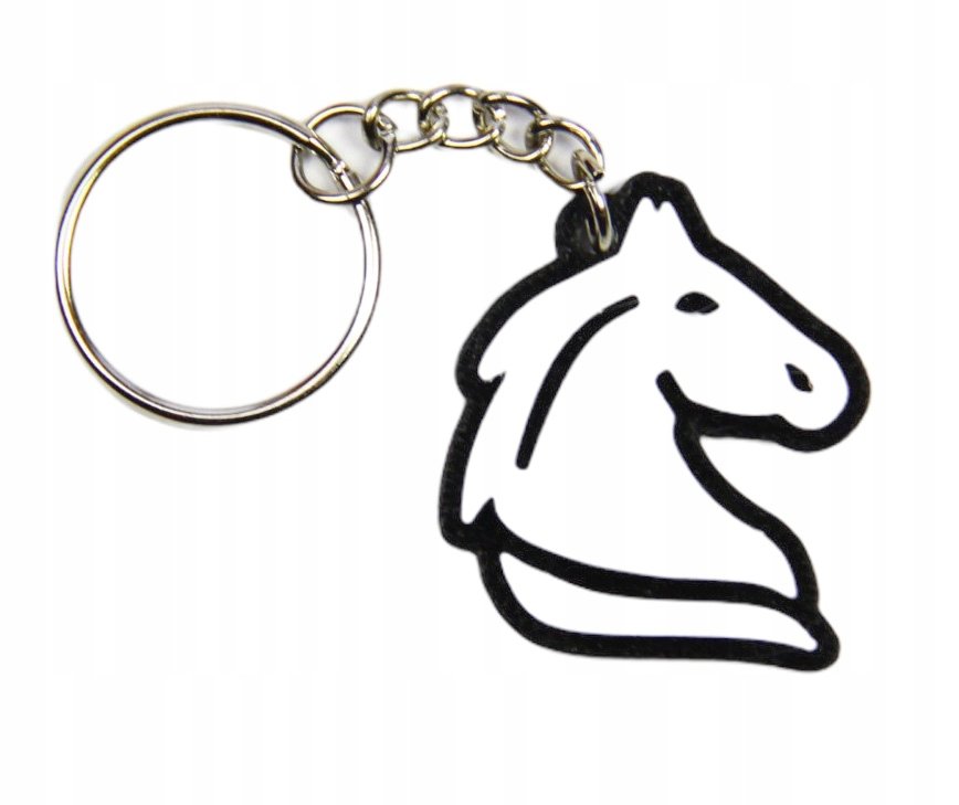 Breloczek Biały Głowa Konia Koń Konik Brelok