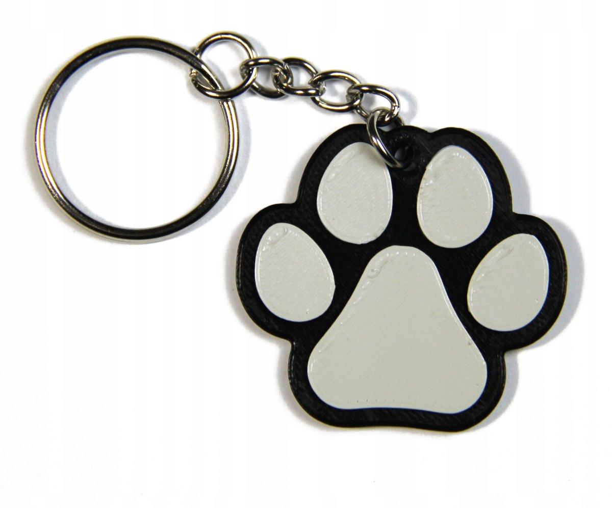 Breloczek Łapa Psa Kota Brelok łapka Szary Jasny