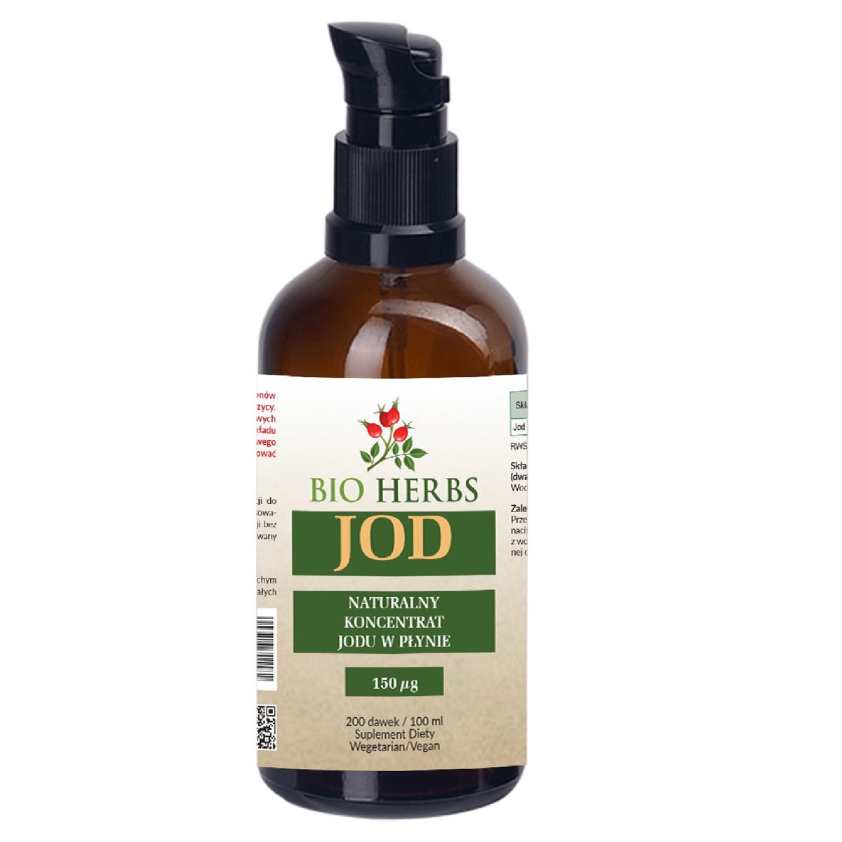 Bio Herbs, Jod Naturalny Koncentrat Jodu W Płynie 200 Porcji, 100ml