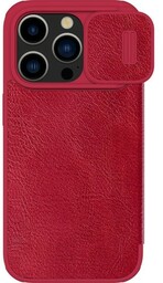 Nillkin Etui Qin Pro Leather z klapką do iPhone 15 Pro, czerwone