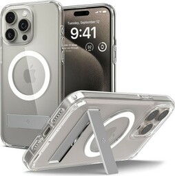 Spigen Etui Ultra Hybrid S Mag MagSafe do iPhone 15 Pro Max, przezroczysto-białe
