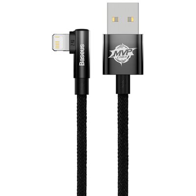Baseus Kabel MVP 2 Elbow Lightning 1m Czarny z bocznym wtykiem