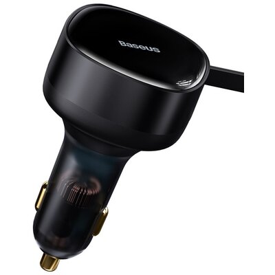 Ładowarka samochodowa Baseus Enjoyment z kablami USB-C, 33W (czarna)