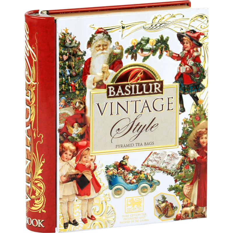 VINTAGE STYLE - Tea Book Miniature - Winter Holidays - 5 x 2 g