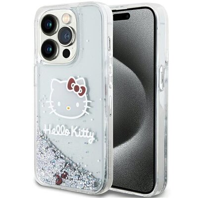 Etui HELLO KITTY Liquid Glitter Charms do Apple iPhone 13 Pro Max Srebrny