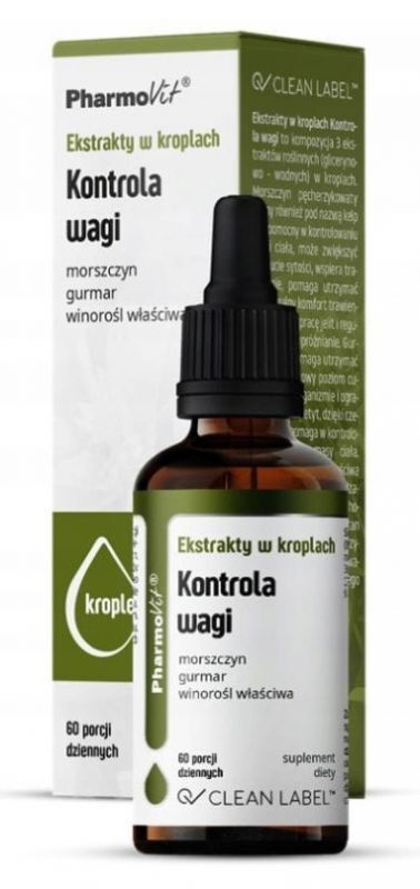 PharmoVit Clean label Ekstrakty w kroplach Kontrola wagi, 30 ml