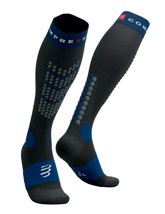 COMPRESSPORT Skarpety kompresyjne narciarskie ALPINE SKI FULL SOCKS black/estate blue