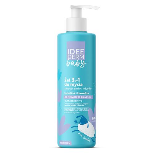 IDEE DERM Baby Żel 3w1 do mycia twarzy, ciała i włosów, 400ml