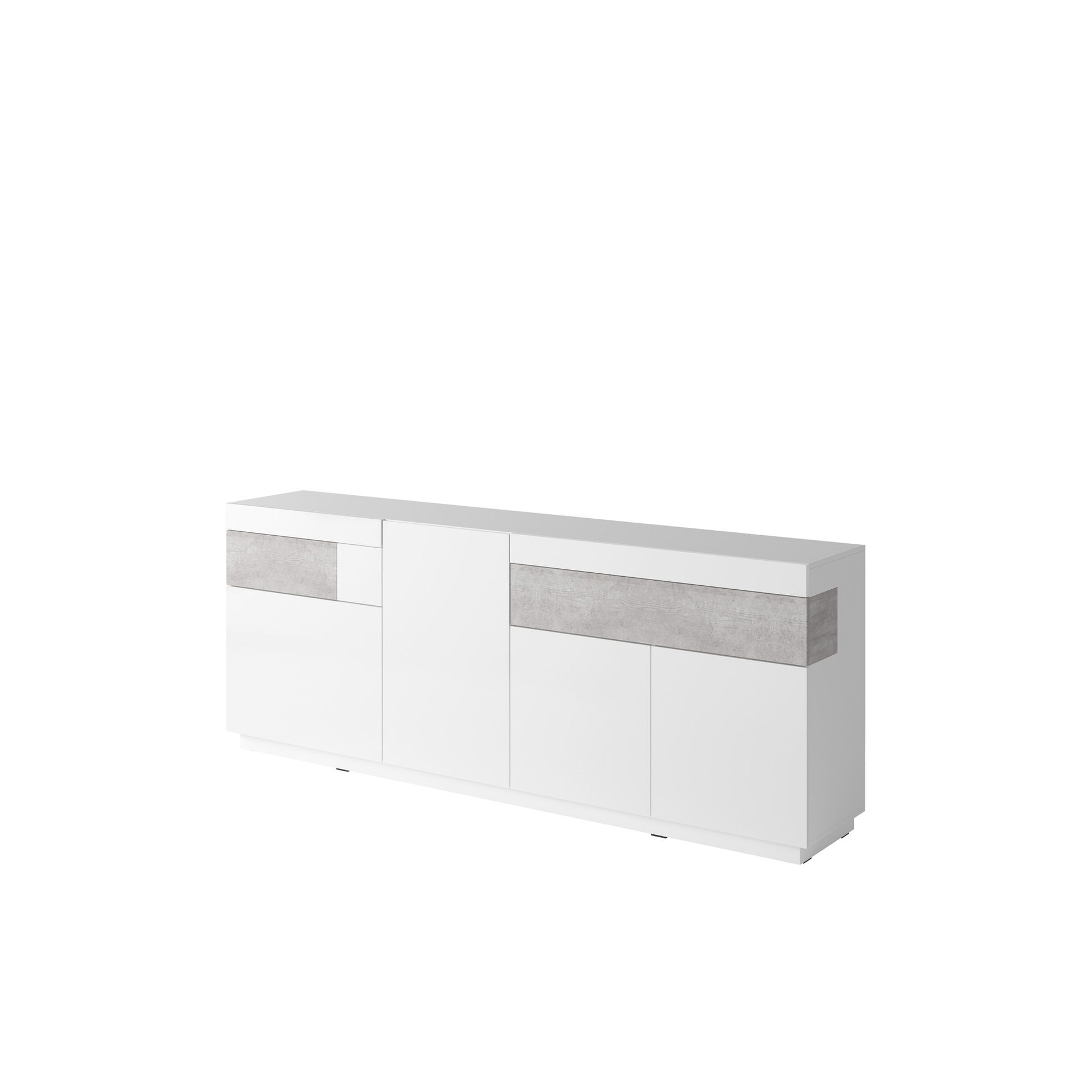 Komoda TYP-25 Silke Helvetia Wieruszów Biały / Biały Połysk / Dąb Wotan