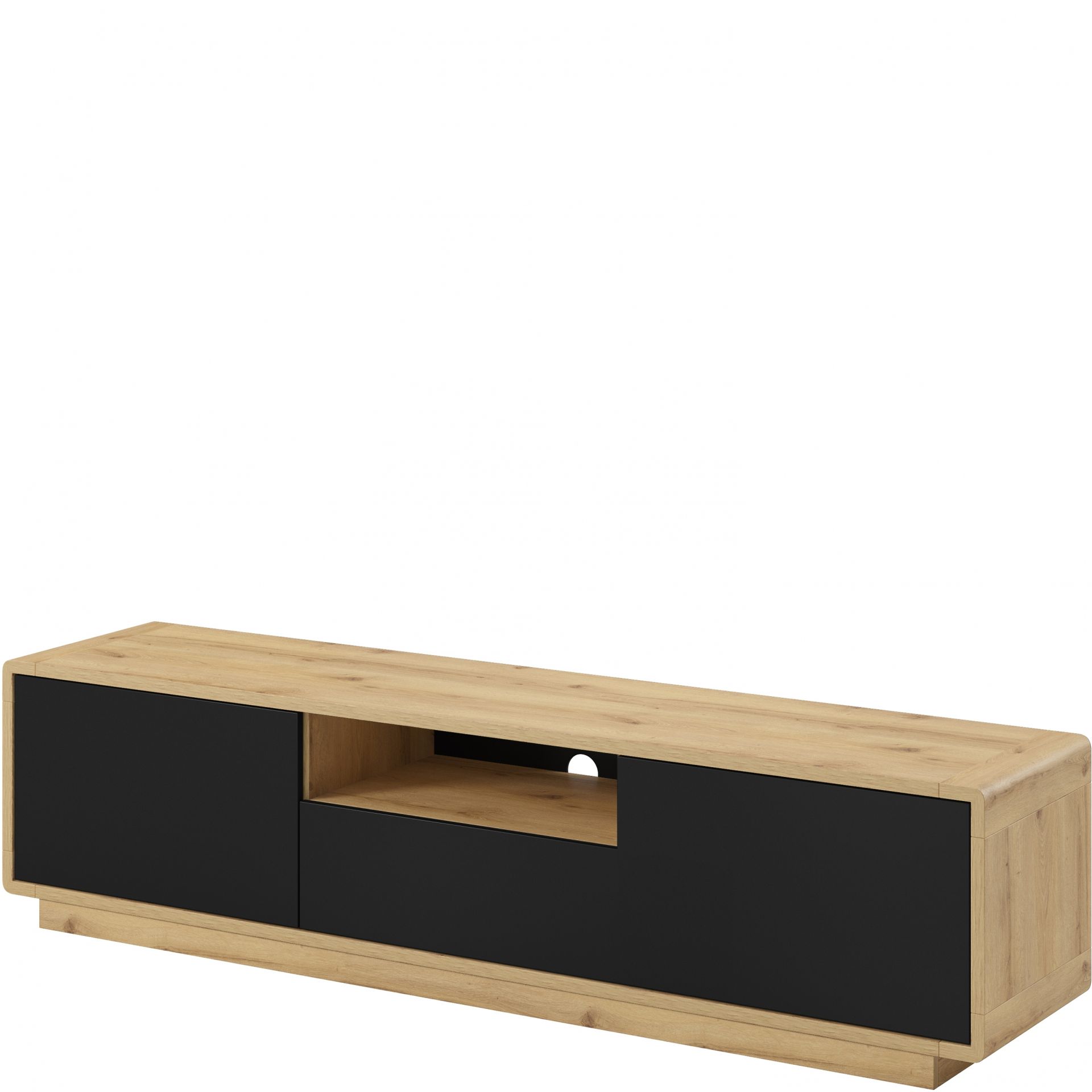 Szafka RTV 180 24TWLH39 TYP-39 Aston Helvetia Wieruszów Czarny Supermatt, Dąb Taurus