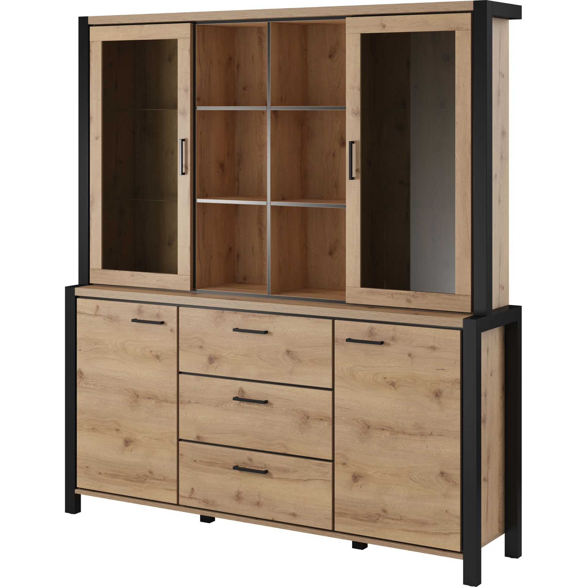 Kredens 4D3S 24TWLK76 TYP-76 Aktiv Helvetia Wieruszów Dąb Taurus, Czarny