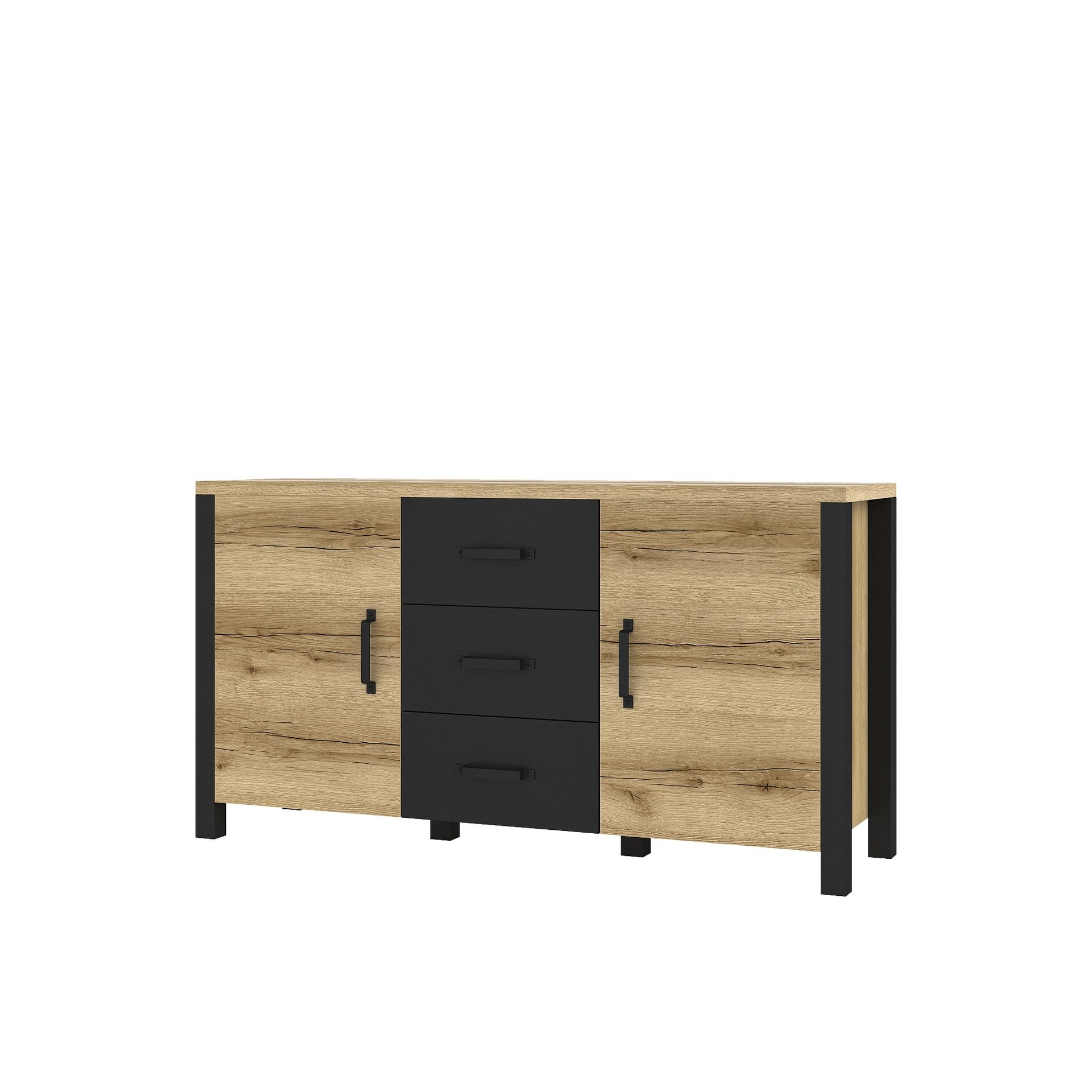 Komoda 24NWJC26 TYP-26 Olin Helvetia Wieruszów Dąb Grand Naturalny, Czarny