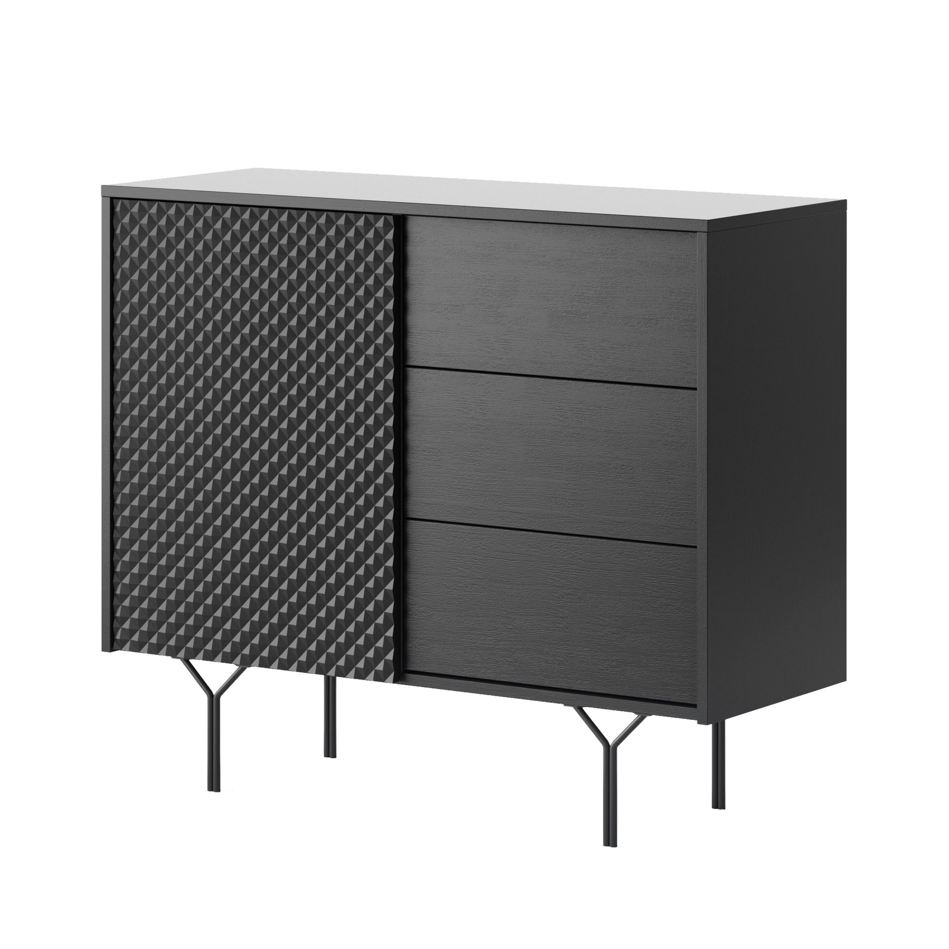 Komoda KSZ97 Raven Piaski Meble Czarny Grafit