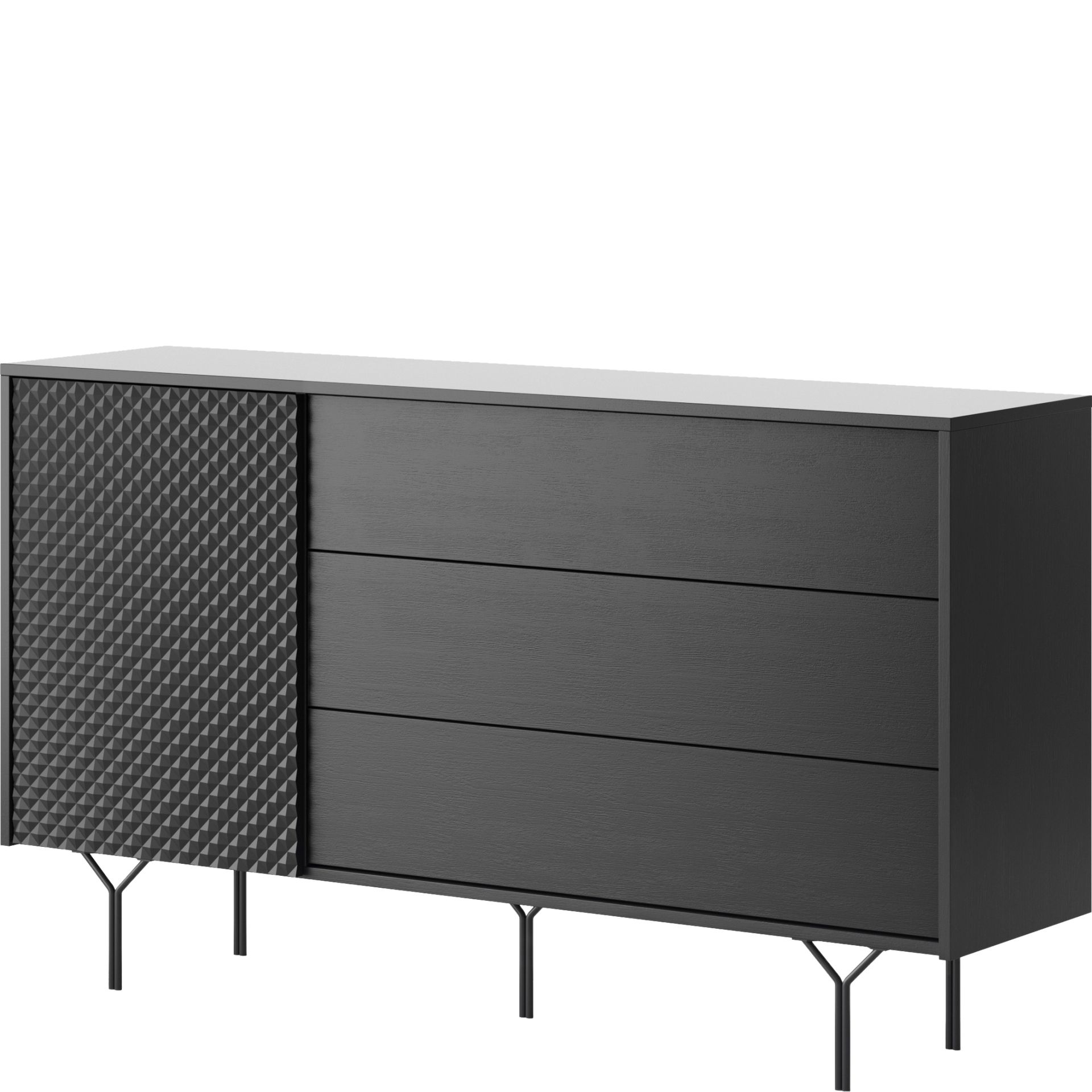 Komoda KSZ144 Raven Piaski Meble Czarny Grafit