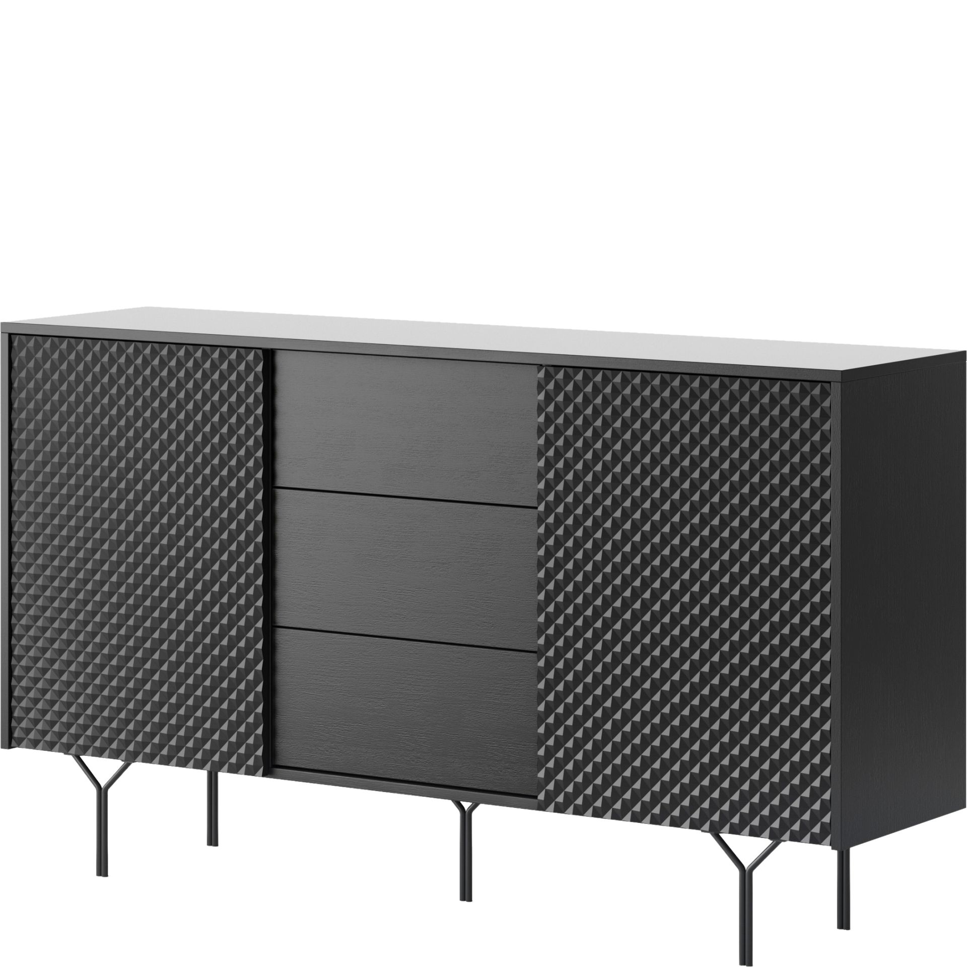 Komoda KSZ144 2D Raven Piaski Meble Czarny Grafit