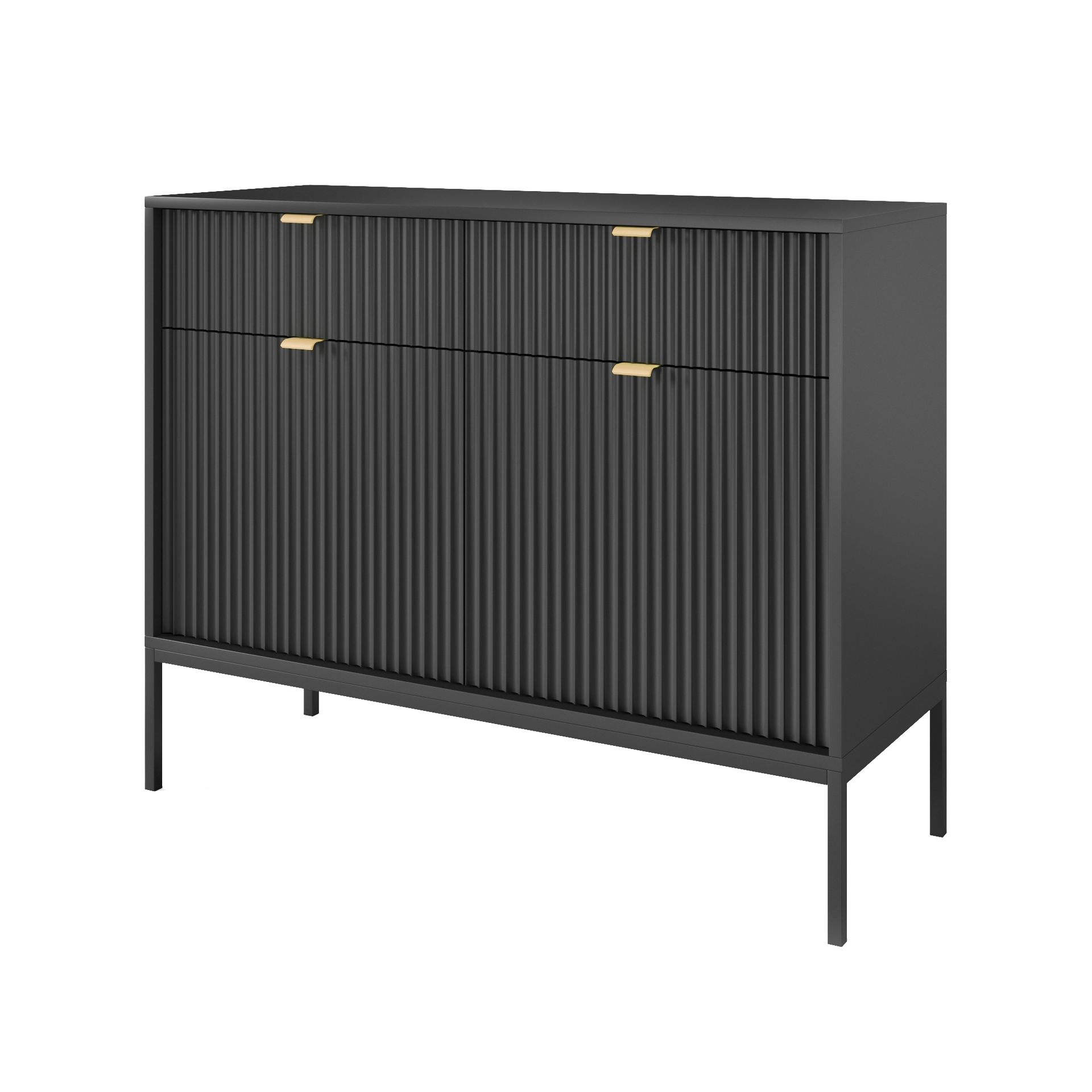 Komoda KSZ-104 Nova Piaski Meble Szary Mat, Czarne