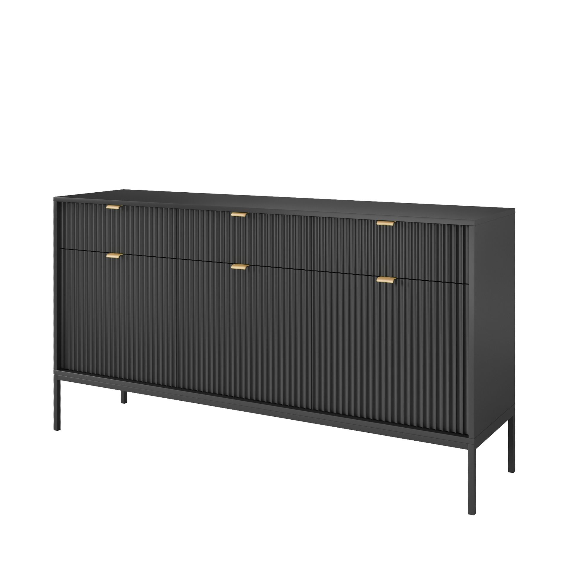 Komoda KSZ-154 Nova Piaski Meble Biały Mat, Czarne