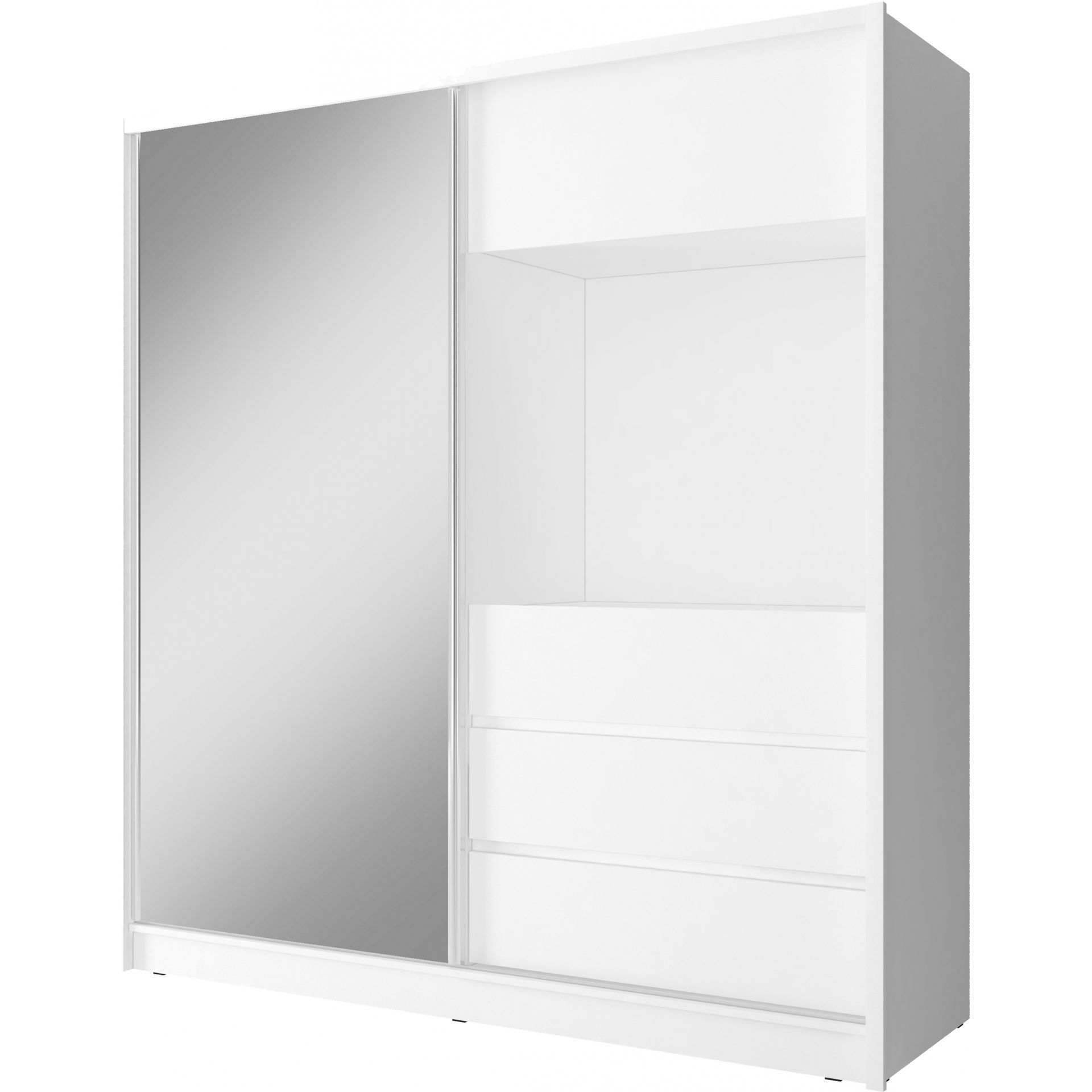 Szafa z Lustrem 200 TV Piaski Meble Biały