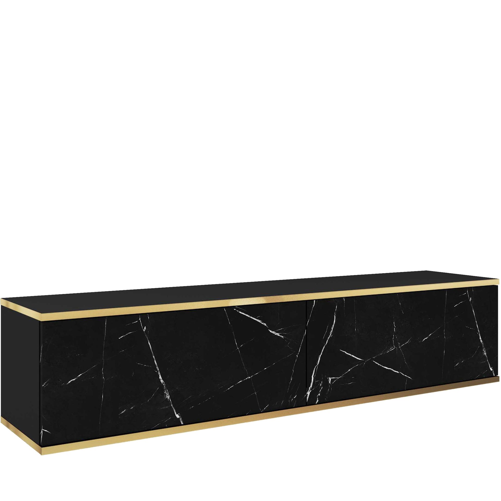Szafka RTV-135 Czarny / Marmur Black Royal Oro Piaski Meble Marmur Black Royal, Czarny