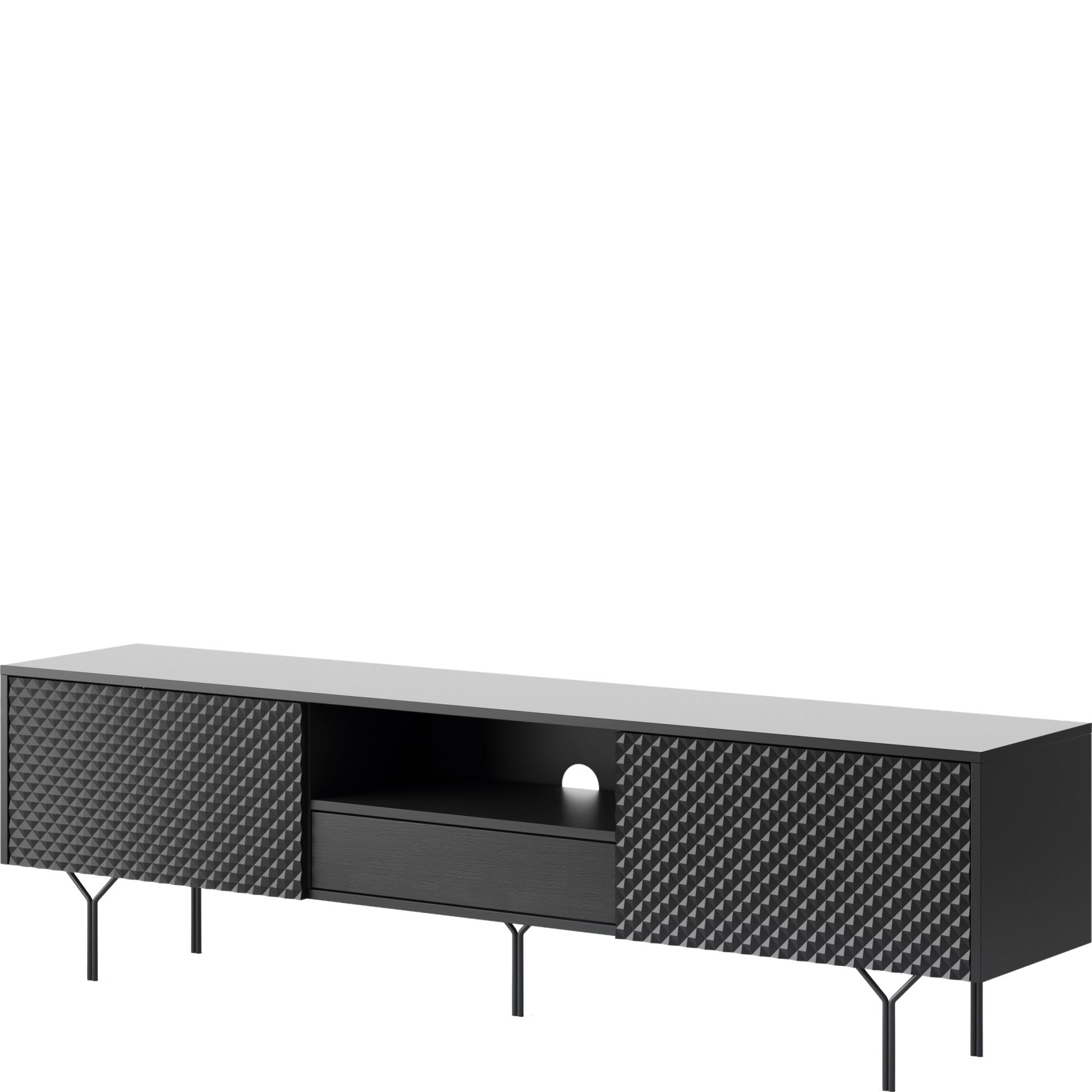 Szafka RTV180 Raven Piaski Meble Czarny Grafit