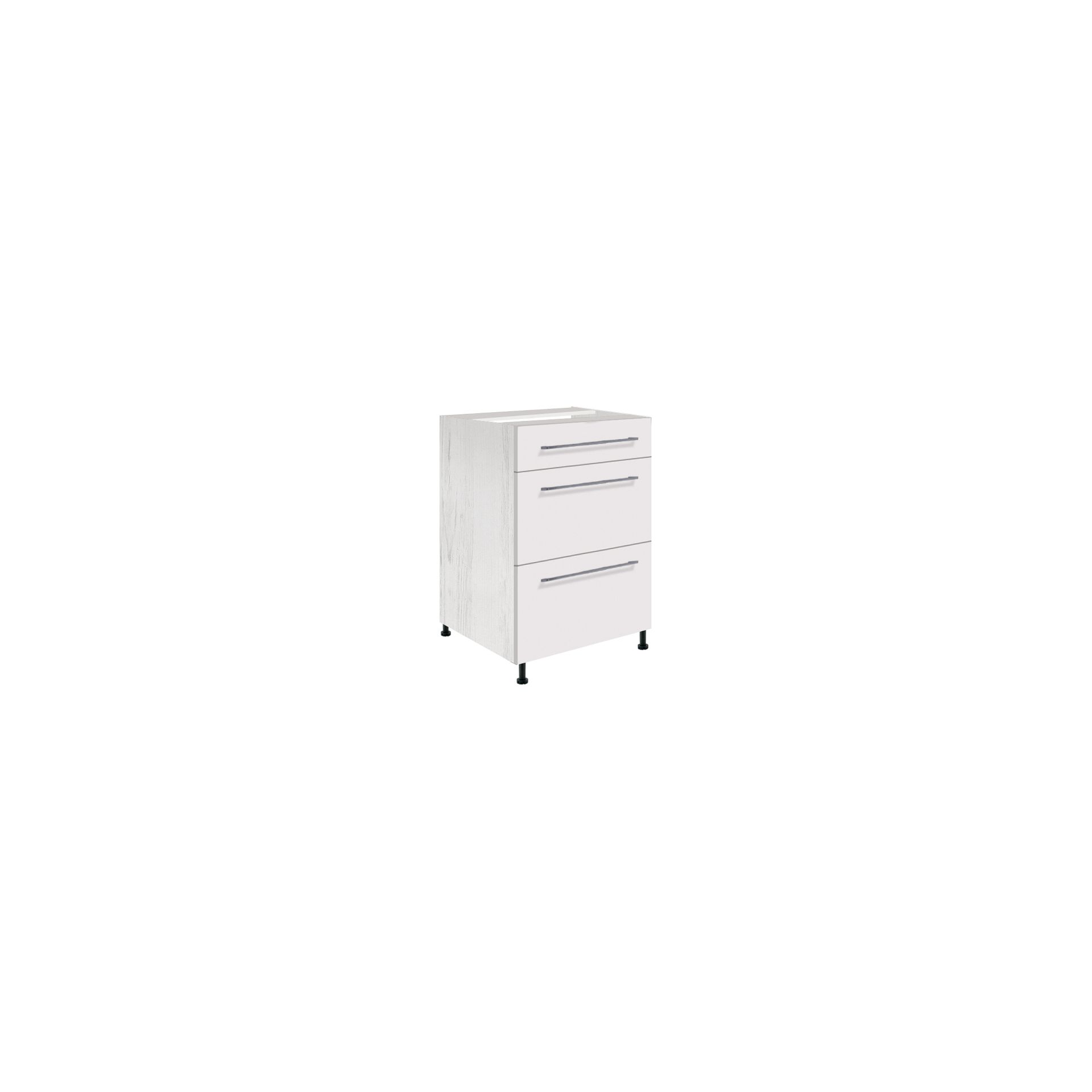 Szafka Dolna Stojąca 3 Szuflady 50 cm CRE-9D Creativa Fadome Biały Połysk, Dąb Sonoma, Basic, h 10cm
