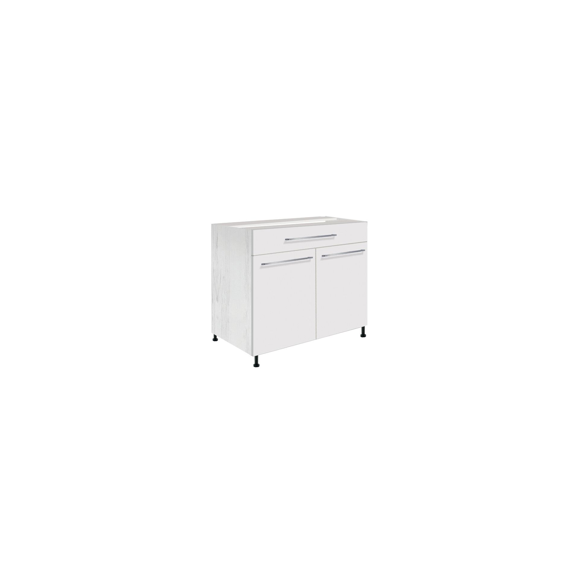 Szafka Dolna Stojąca 1 Szuflada 2 Drzwi 90 cm CRE-7D Creativa Fadome Biały Połysk, Dąb Artisan, Lux, h 10cm