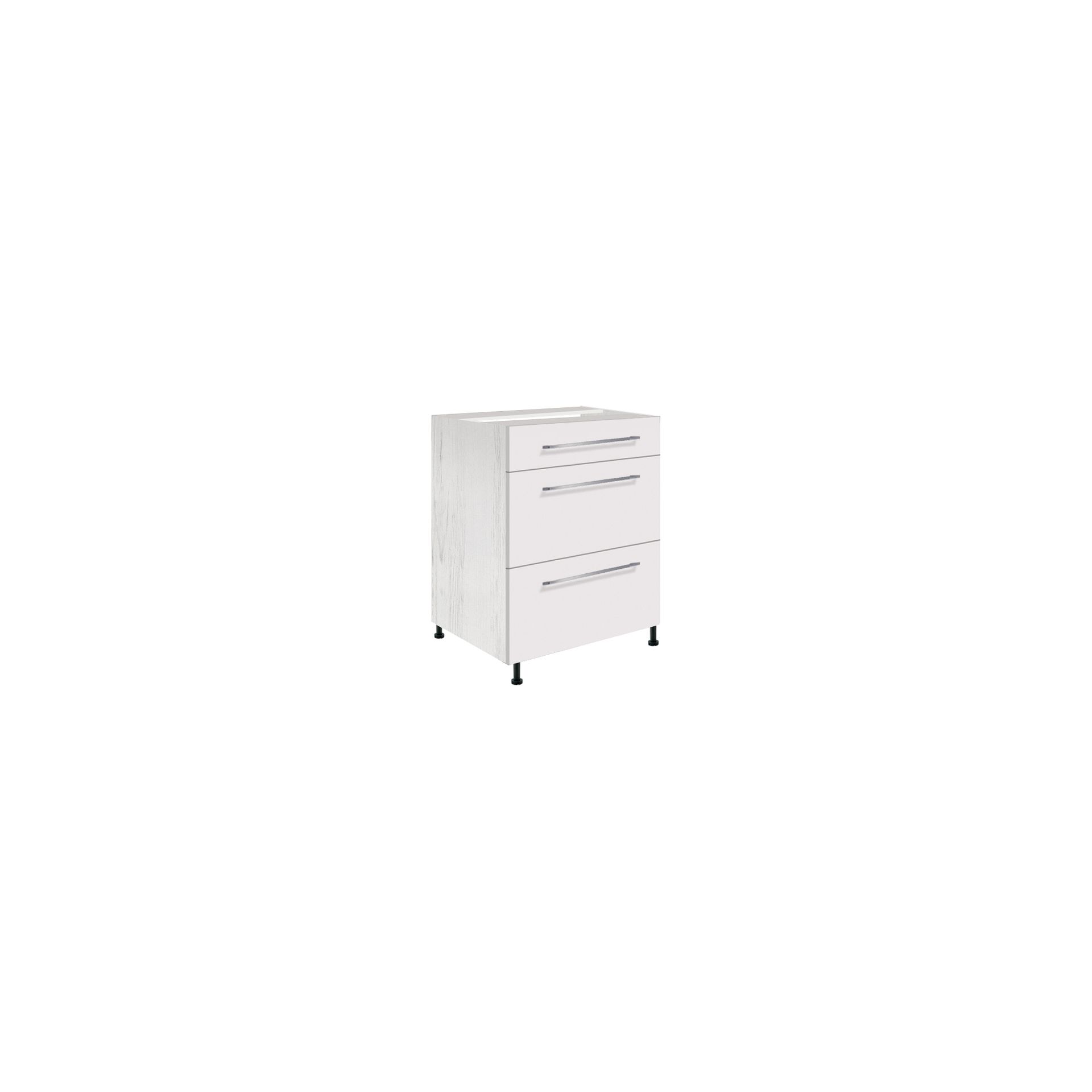 Szafka Dolna Stojąca 3 Szuflady 60 cm CRE-10D Creativa Fadome Szary Połysk, Sosna Andersen, Basic, h 10cm