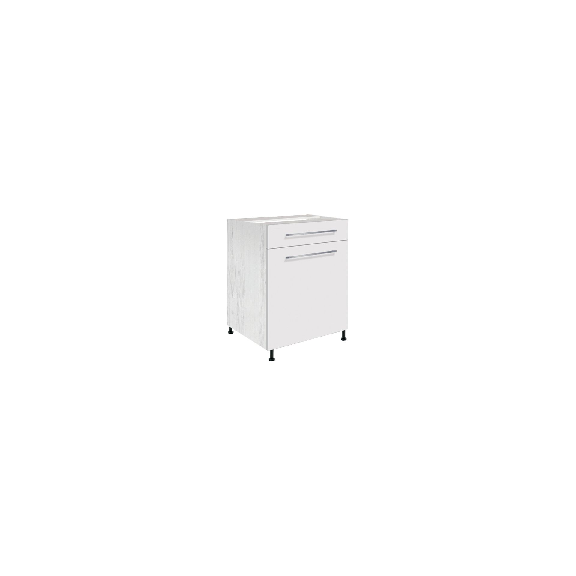 Szafka Dolna Stojąca 1 Szuflada 1 Drzwi 60 cm CRE-5D Creativa Fadome Szary Połysk, Sosna Andersen, Lux, h 10cm