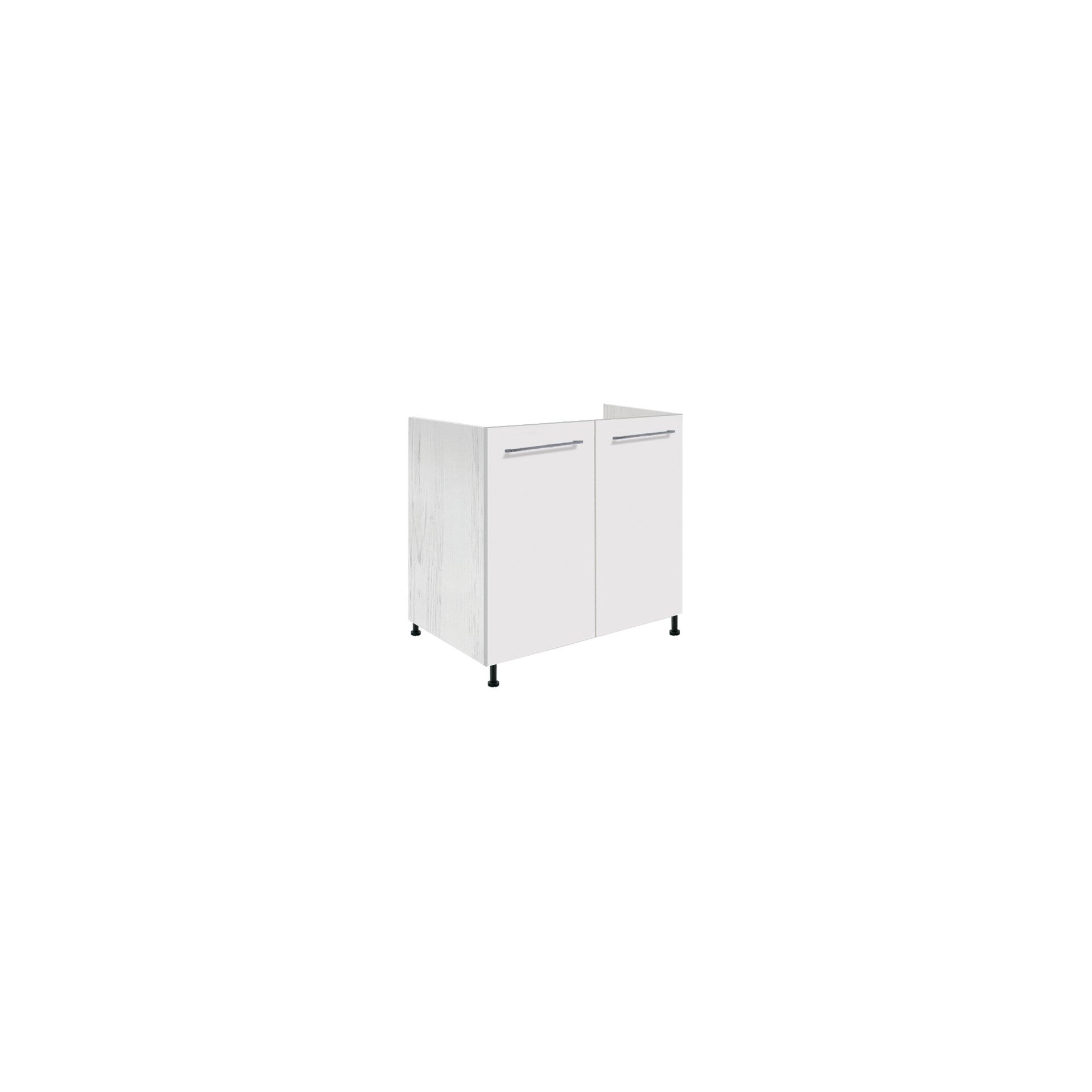 Szafka Pod Zlewozmywak 2 Drzwi 80 cm CRE-12D Creativa Fadome Szary Połysk, Sosna Andersen, Basic, h 10cm