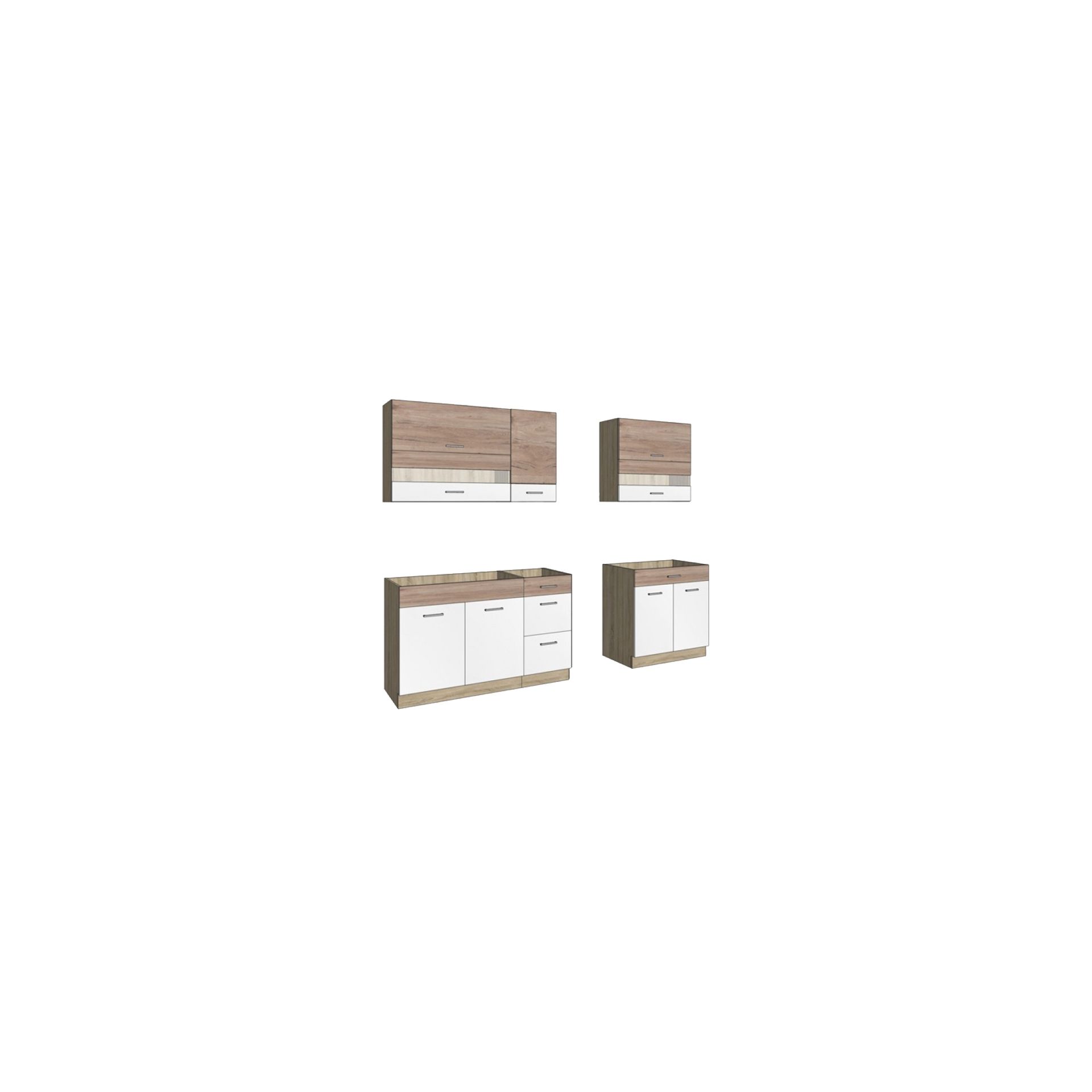 Zestaw Mebli Kuchennych B 270 cm Favorit Biel&Ribbeck Fadome Sosna Andersen, Lux
