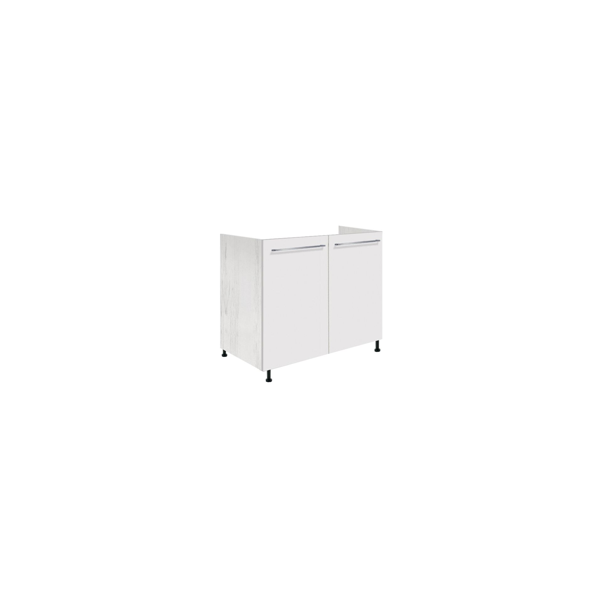 Szafka Pod Zlewozmywak 2 Drzwi 90 cm CRE-13D Creativa Fadome Biały Połysk, Sosna Andersen, Basic, h 10cm
