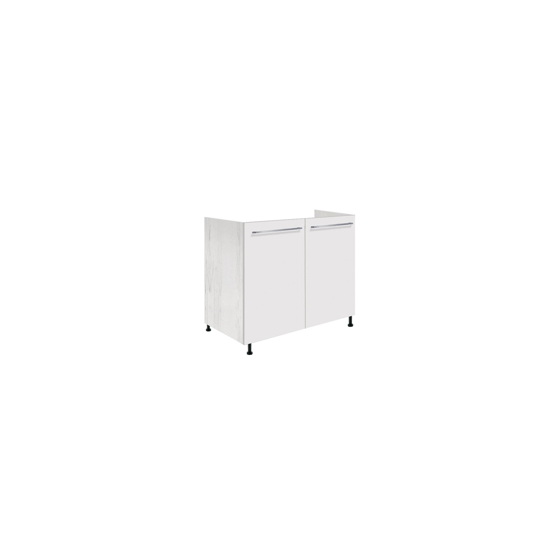 Szafka Pod Zlewozmywak 2 Drzwi 90 cm CRE-13D Creativa Fadome Biały Połysk, Dąb Artisan, Basic, h 10cm