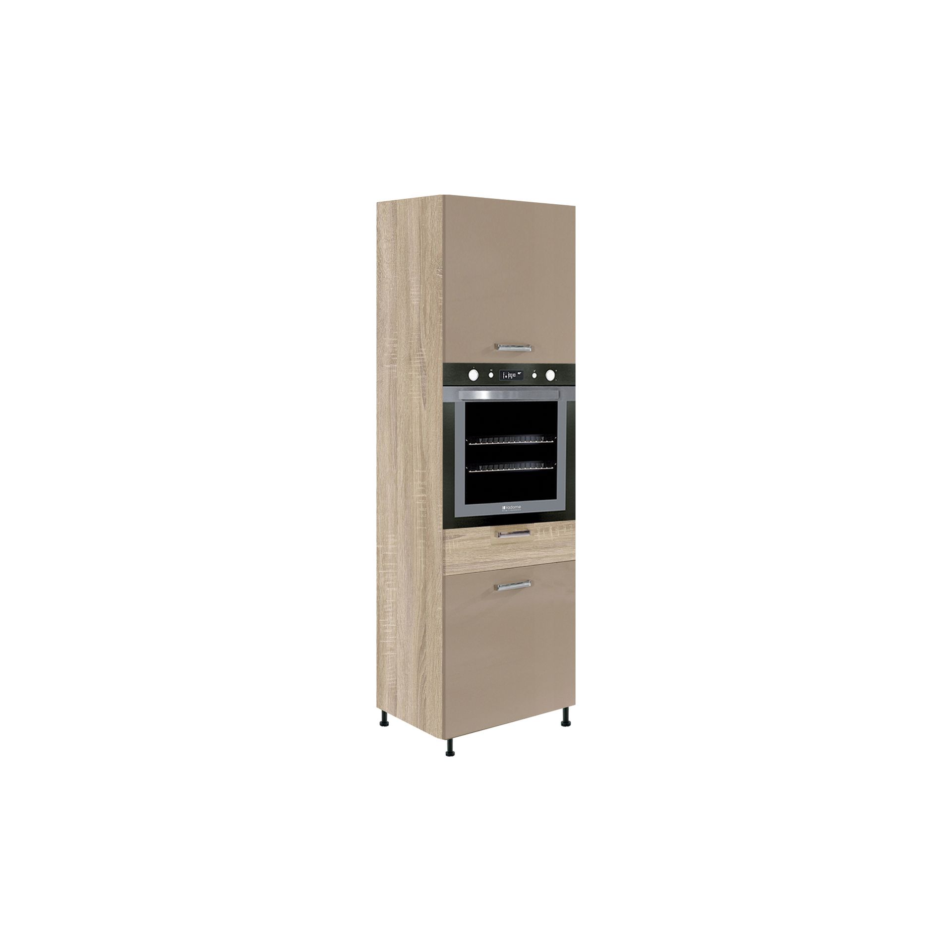 Szafka Dolna Wysoka Słupek Pod Zabudowę Piekarnika 60 cm PRE-20D Premio Fadome Dąb Sonoma, Basic, h 10cm
