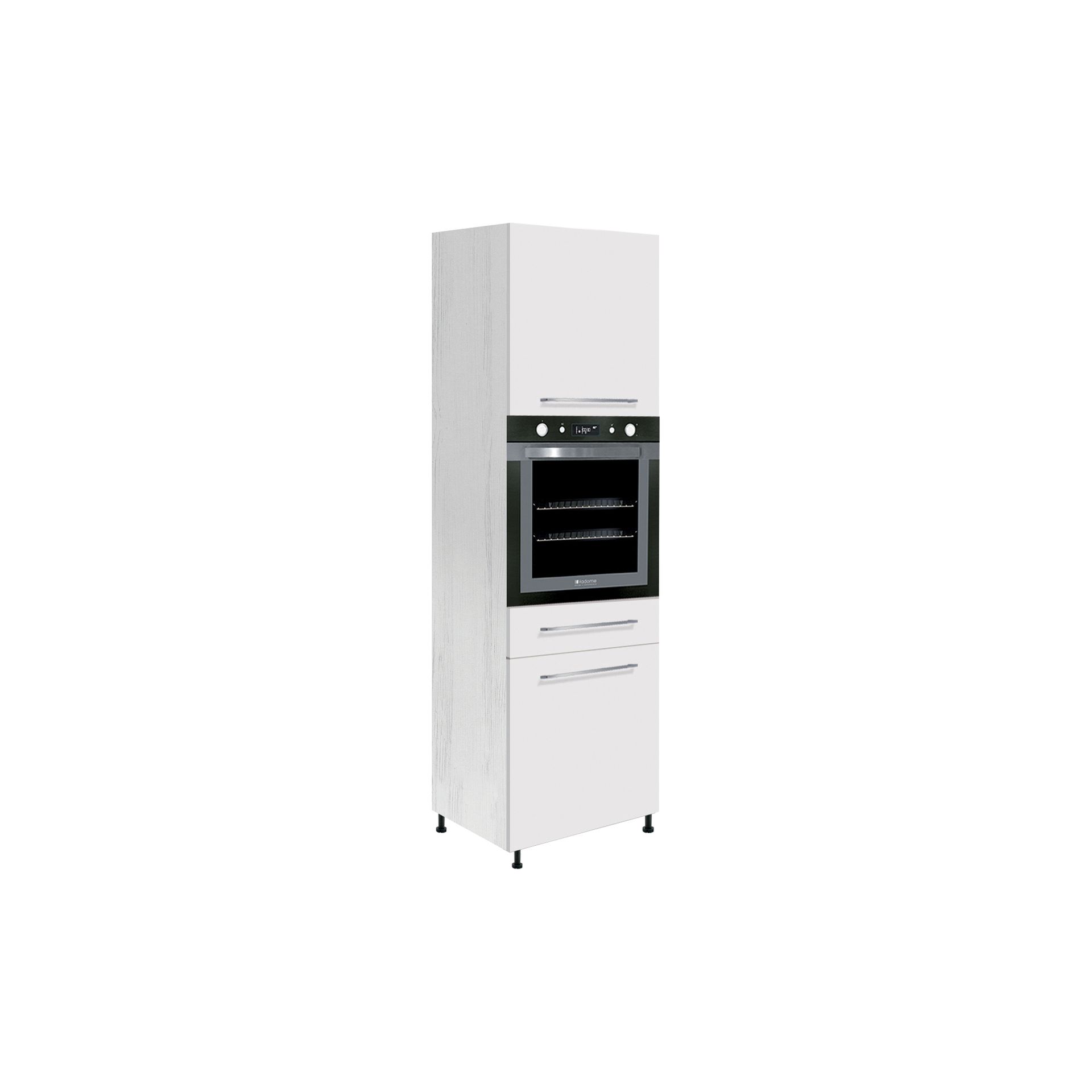 Szafka Dolna Wysoka Słupek Pod Zabudowę Piekarnika 60 cm CRE-20D Creativa Fadome Biały Połysk, Sosna Andersen, Basic, h 10cm