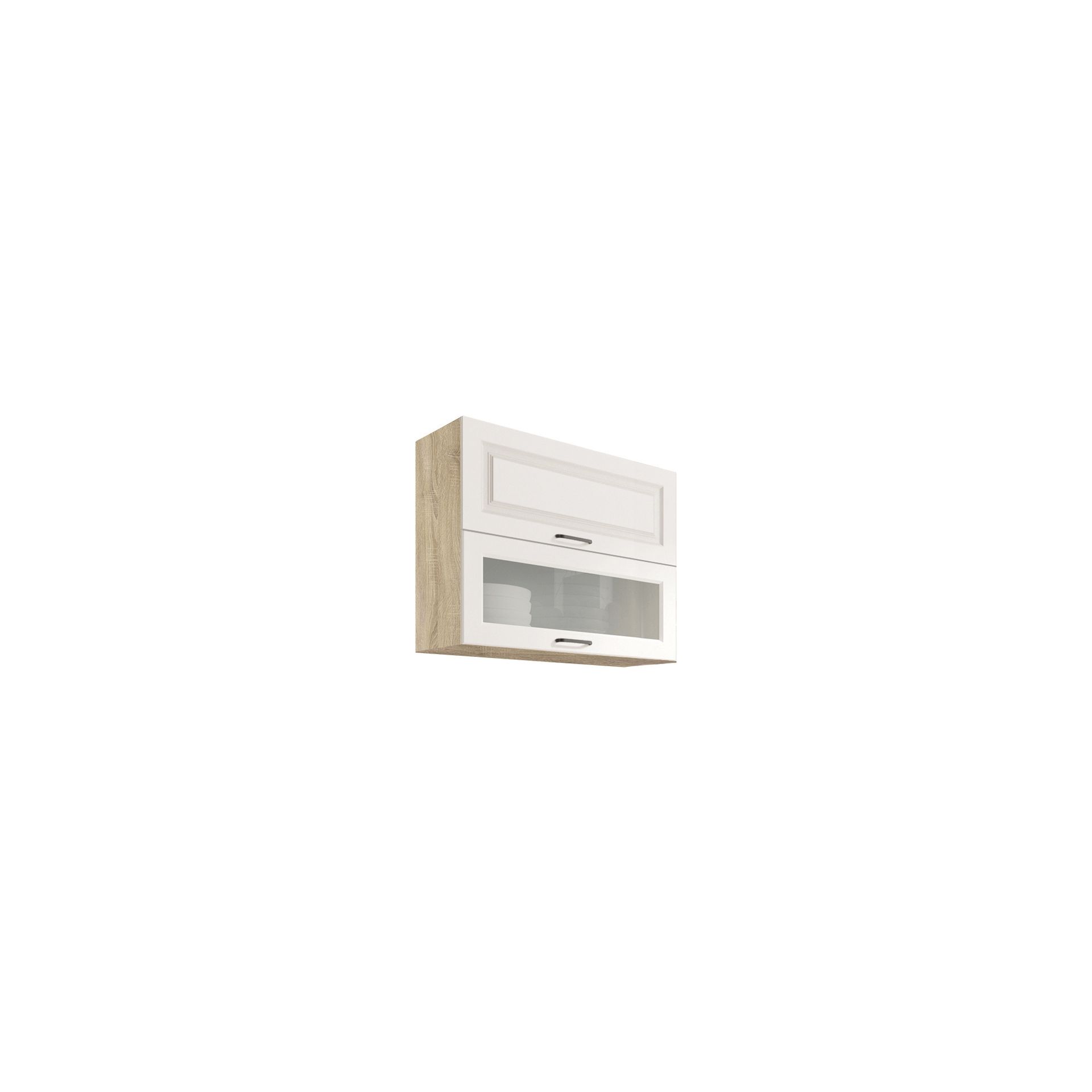 Szafka Górna Wisząca Witryna 2 Klapy 90 cm SM-42G Smart Fadome Dąb Artisan, Basic